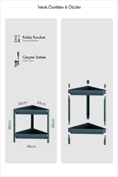 nouray 2 szintes, helytakarékos háromszög alakú rendszerező mosogatószer-tartó konyhába, fürdőszobai polc, pult, mosogató alatt
