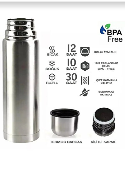 New Life 1 Lt Mama Termosu 12 Saat Sıcaklık-soğukluk Garantisi 1 Litre Süt Termosu Kamp Termosu