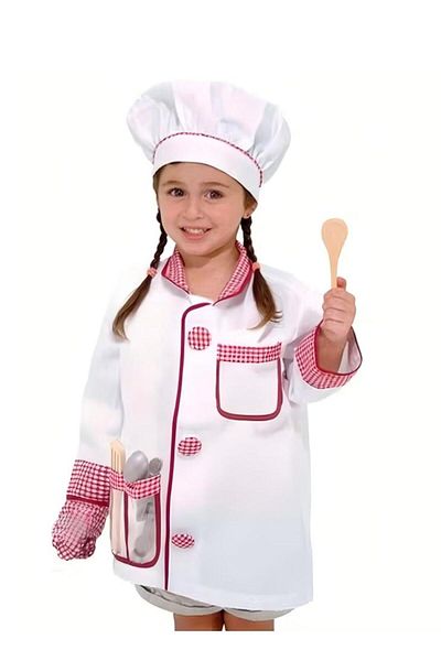 Generic Children's Chef Role-playing Costume Set, Including Children's Apron And Chef Hat