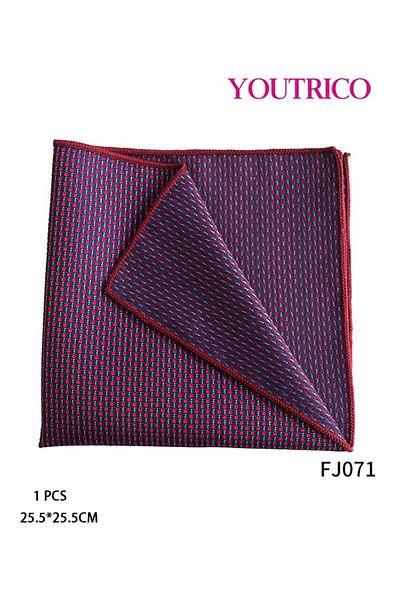 Youtrico Burgundy Vintage Pocket Square - Elegant Men's Handkerchief for Suit and Formal Wear