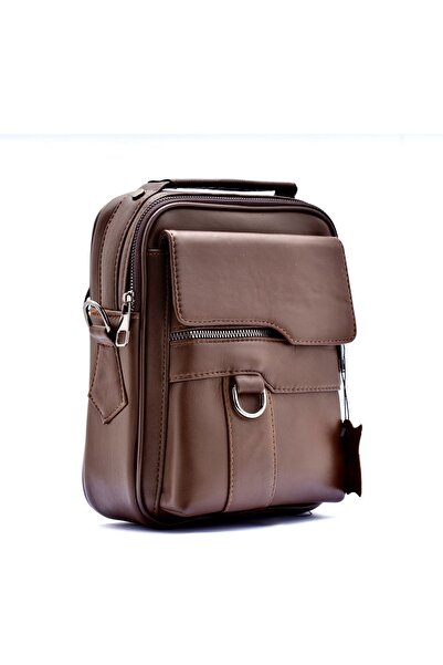 CüzCan Wiexer Brown Genuine Leather Men's Hand and Shoulder Bag (with Adjustable Shoulder Strap)