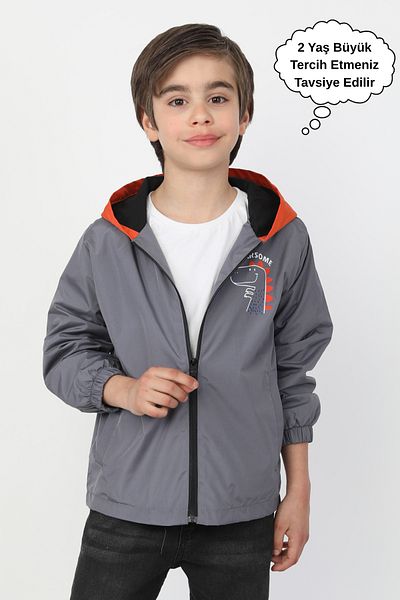 ASYAKİDS CLUB Boy's Hooded Pocket Lined Seasonal Raincoat