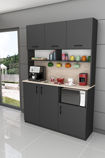 asratrend %100 MDFLAM Kahve Köşesi Çok Amaçlı Mutfak Dolabı KAHVE03