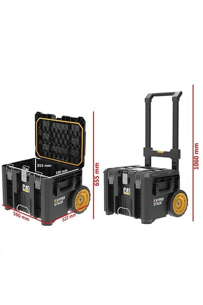 Caterpillar CAT DA41004 HYPER STACK -60-Liter Heavy-Duty Lockable Tool Case