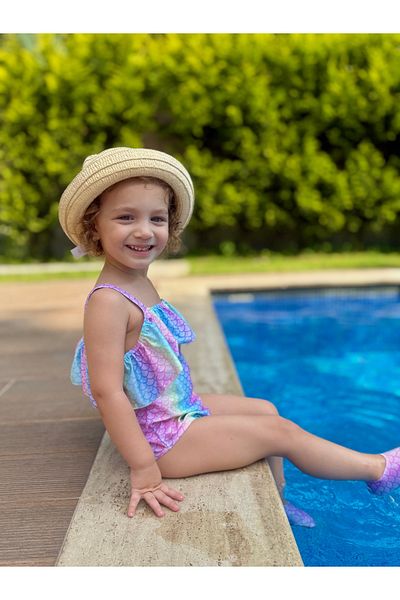 Ella Bonna Rainbow Colors Patterned Sea, Pool, Baby, Children's Swimsuit