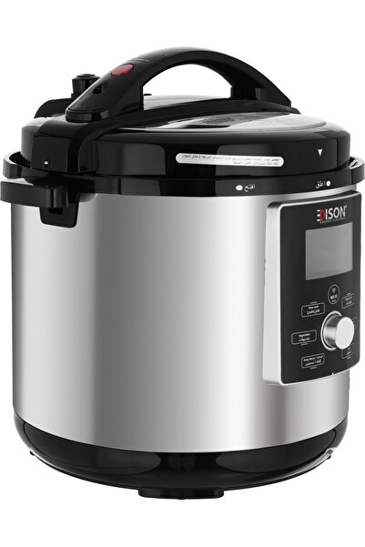 Edison قدر ضغط كهربائية من إديسون جرانيت بوت، 1600 واط، 12 لتر، 11 وظيفة - فضي أسود