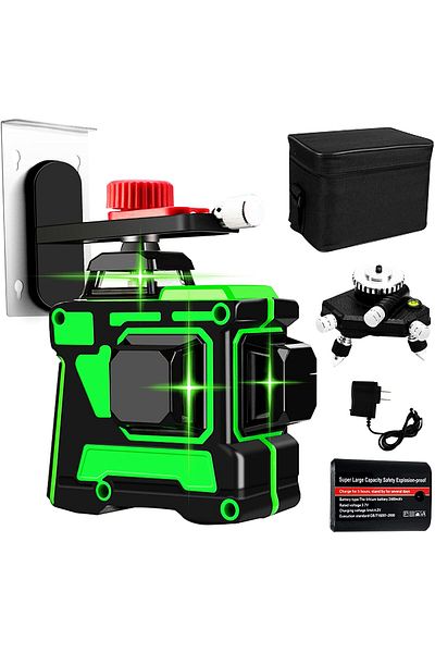 INVINCIO Laser Level Invincio Green, 12 Lines, Horizontal, Vertical, Perimeter, Magnetic Mounting, Indoor and