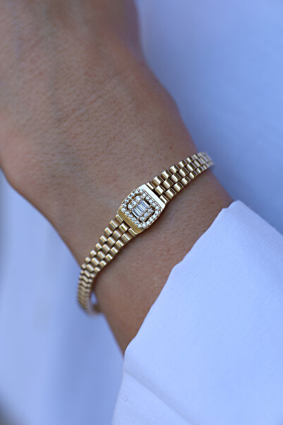 Yenigün Kuyumculuk 14 Ayar Altın Saat Kayış Süzme Baget Bileklik