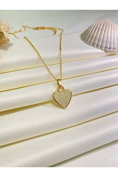 Furtek Aksesuar قلادة نسائية ذهبية أنيقة على شكل قلب من الفولاذ