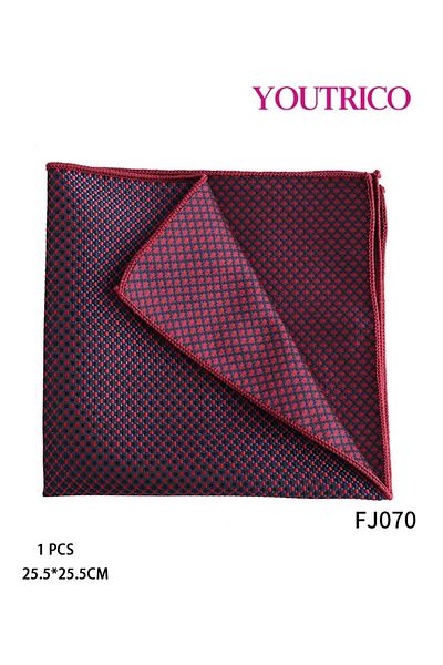 Youtrico Burgundy Vintage Pocket Square - Elegant Men's Handkerchief for Suit and Formal Wear