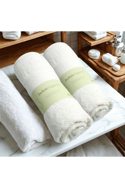 Buluş Organik Buluş Organic 2 τεμαχίων 100% οργανικό βαμβάκι πετσέτες χεριών 50x100 cm, μαλακές και απορροφητικές