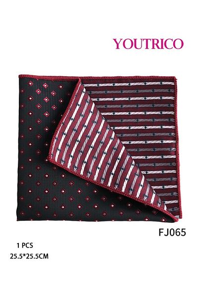 Youtrico Burgundy Vintage Pocket Square - Elegant Men's Handkerchief for Suit and Formal Wear