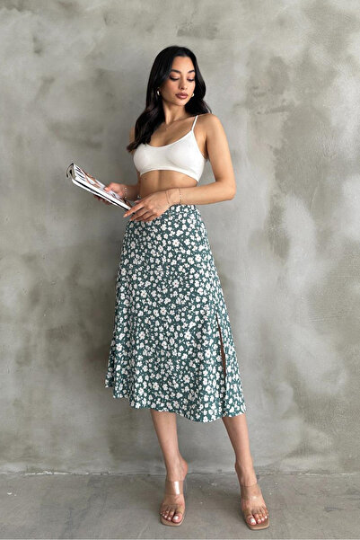 Mila Φούστα μίντα με σχέδιο άνοιγμα