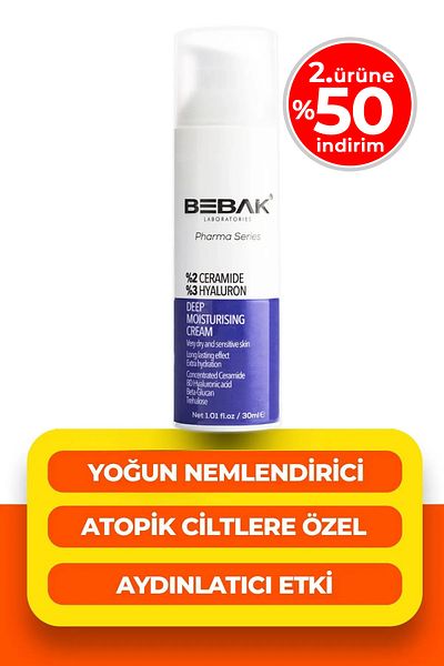 Bebak Pharma - Dry and Atopy Prone, Intensive Moisturizing Cream 2% Ceramide 3% Hyaluron 30ml