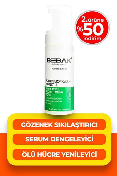 Bebak Pharma Skin and Make-up Remover, Pore Firming Facial Cleansing Foam 160ml