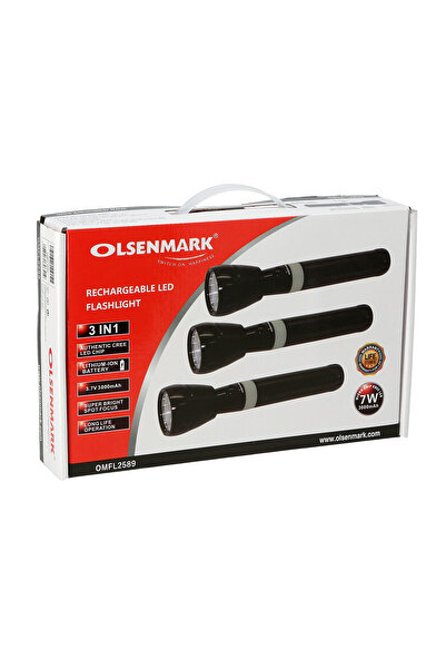 Olsenmark Super Bright CREE LED Torch – 2000m Long Range, 3.7V Battery, Lifetime Warranty, Outdoor Use