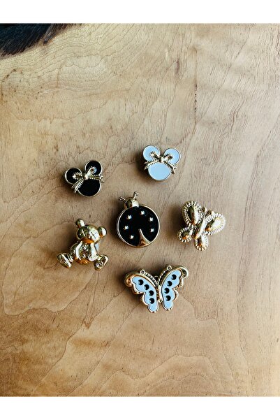 Crocs Terlik Süsü Taşlı Karışık 6'Lı Set  (Malzemesi Plastiktir)