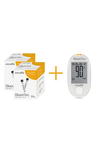 Microlife Promo Package 2 Microlife Test Boxes + Microlife GlucoTeq Glucometer