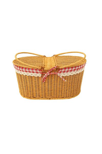 Qerhome Rattan Oval Picnic Basket