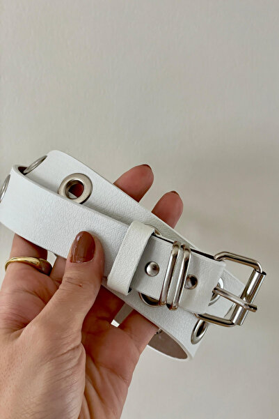 Radino Collection Metal Tokalı Delikli Suni Deri Kemer - Unisex Jean Uyumlu Günlük Kemer