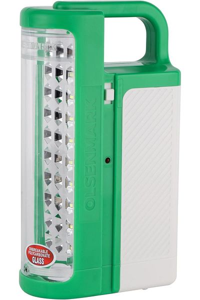 Olsenmark Rechargeable Led Lantern Green – 90hr Runtime 30 Smd Leds Portable Lightweight Indoor Outdoor
