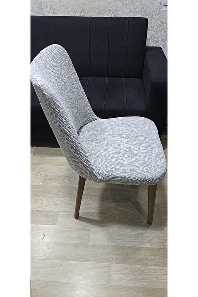 Rişte Home 8 li A Kalite Jakarli Ağaç Desen Yüksek Kaliteli Esnek Lastikli Oval Sandalye Kılıfı 8 Adet
