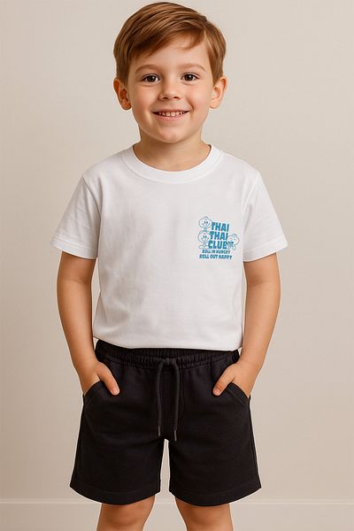 e-çocuk Boy's Thai Printed Shorts Combed Cotton Suit
