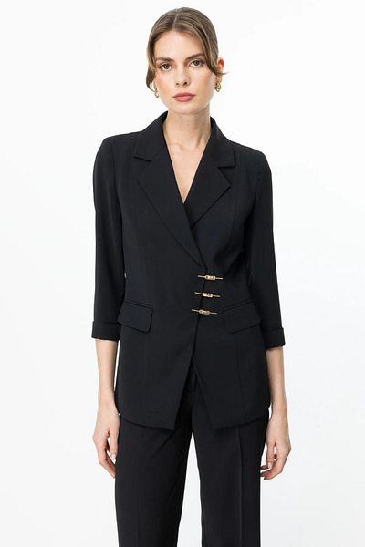 Ekol Jacket with Flap Pocket and Metal Lock Closure Black 04224