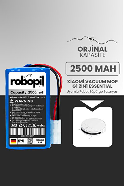 ROBOPİL Xiaomi Vacuum Mop G1 2in1 Essential Pil Batarya [Orjinal Kapasite] 25...