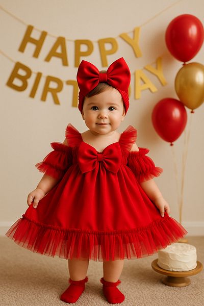 BİYA BABY girl's and baby's tulle birthday special occasion dress tutu dress