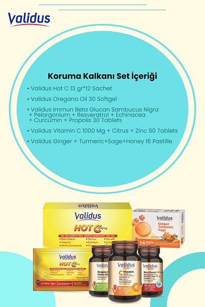 Validus Immun Set - Hot Vitamin C - Oregano Oil - Immun Beta Glucan