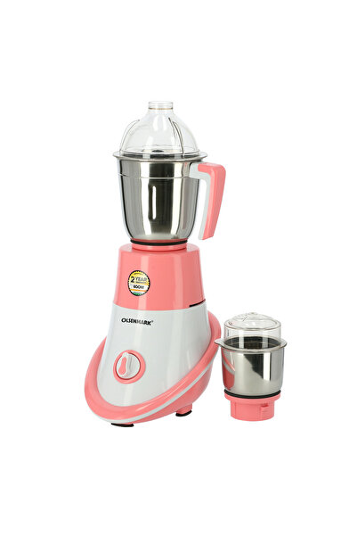 Olsenmark 2-in-1 Mixer Grinder | 600w Motor, 3 Speed Settings, Stainless Steel Jars & Blades, Twist Lock