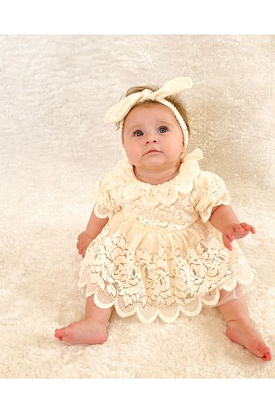aysskids Ada Baby Girl Eid Wedding Dress Birthday Henna Princess Dress Romper