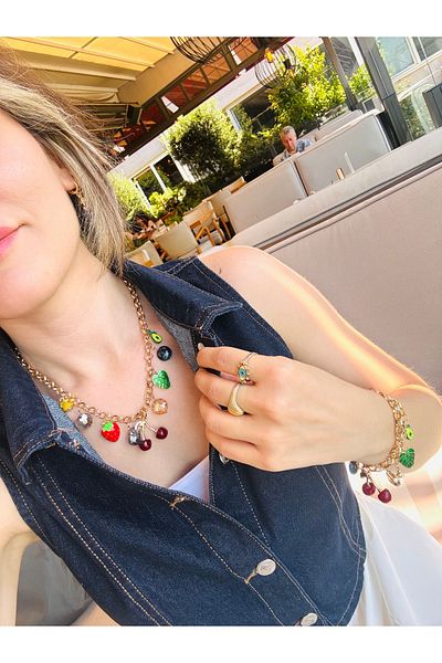 Markiz Takı Multi Charm Necklace 50 cm + 5 cm Extension