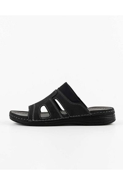 DR KLOMPA Men's Comfortable Black Sandals Orthopedic Sole