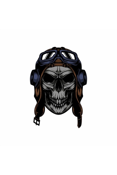 Reysa Tasarım ملصق جمجمة سائق الدراجة النارية مقاس 10 × 10 سم ملصق ملون