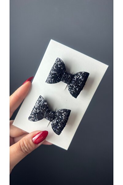 Toka Perisi Payet Siyah Mini Fiyonk Metal Klips Toka