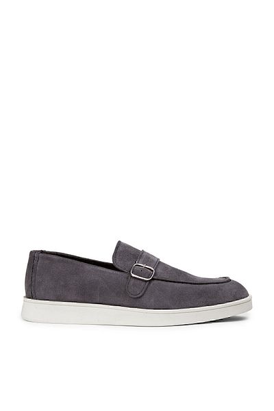Deery Γνήσια ανδρικά παπούτσια Loafer με γκρι αγκράφα