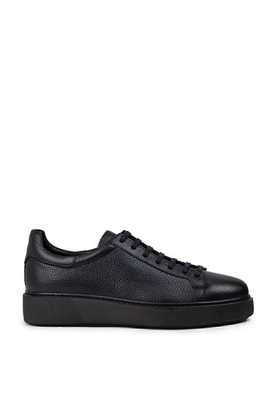 Deery Navy Blue Genuine Leather Men's Sneakers
