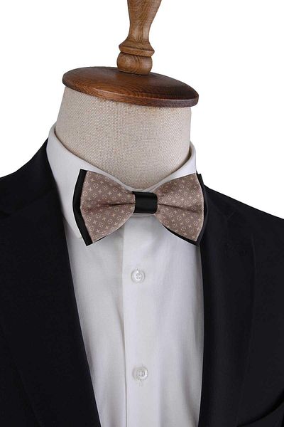 La Pescara Gold Motif Pattern Bow Tie P1966