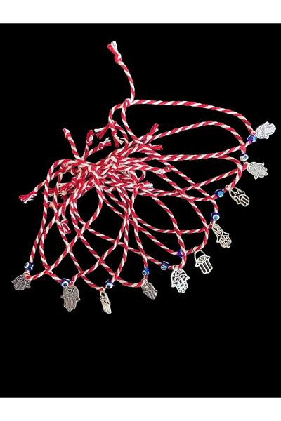 CNBYs Martenicka Wish Luck Bracelet 10 Pieces - Fatma Mother Hand with Different Motifs with Object