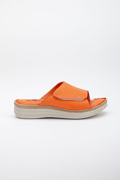Mehmet Baran Genuine Leather Wedge Heel Women's Slippers