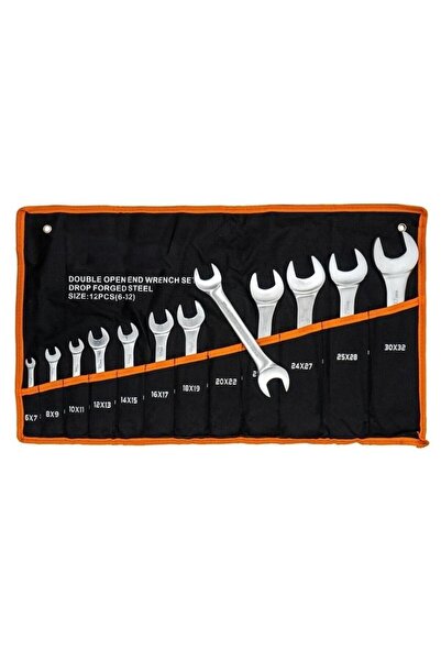 chrome Düz Anahtar Takımı 12'li 6 Dan 32 Ye Kadar- Iki Taraf Açık Anahtar