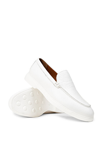 Deery Чоловічі білі лофери з натуральної шкіри