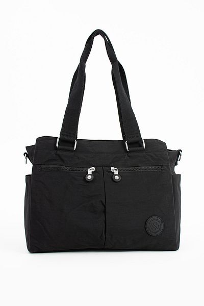 Sanmorris Geantă neagră de mărime mare - rezistentă la apă, cu crossbody și curea de umăr