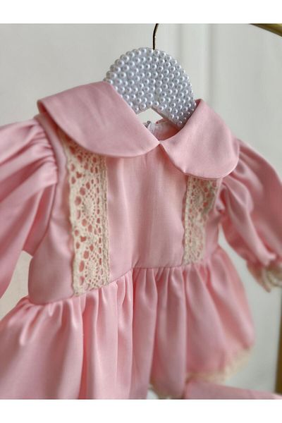Hobidik Baby Girl Pink Lace Dress Set