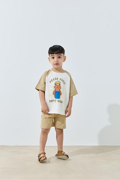 Tics Sand Beige Raglan Sleeve Set