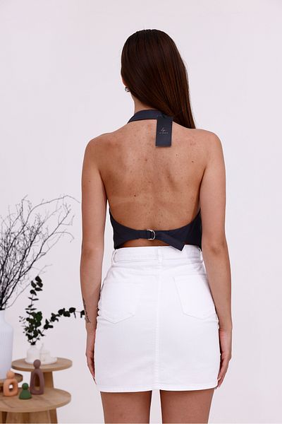 LA PANTE Halter Neck Backless Buckle Vest