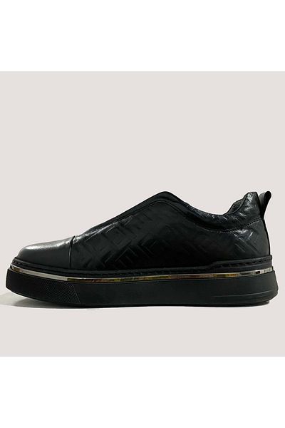 LUCIANO BELLINI C26907 Munich Men's Leather Casual Shoes - Black - 43