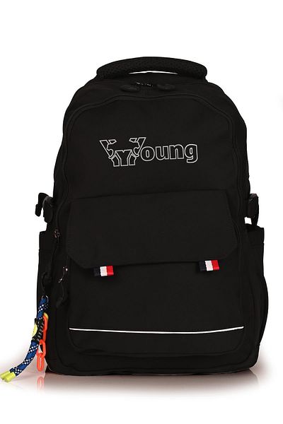 ÇÇS Young 51585 Black Large Volume Anti-Sweat School Backpack - Back Support